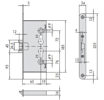 Замок врезной с функцией Антипаника CISA 43130.65.0 фото в интернет-магазине ДорогиеЗамки.рф
